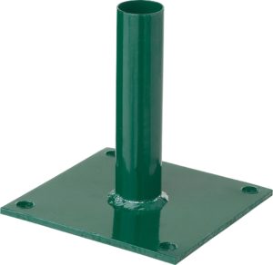 Poteaux ronds plastifiés soudés sur platines KOPAL