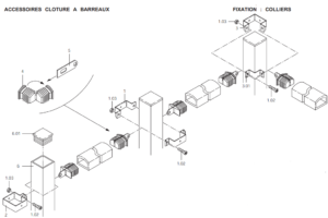 ACCESSOIRES barreaudage classique : Fixation par colliers