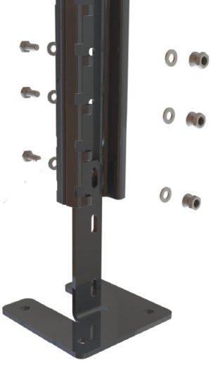 Platine métallique pour poteau à encoches