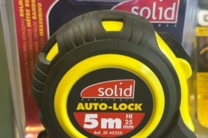 Mètre ruban "auto lock" 5m - 25mm jaune et noir