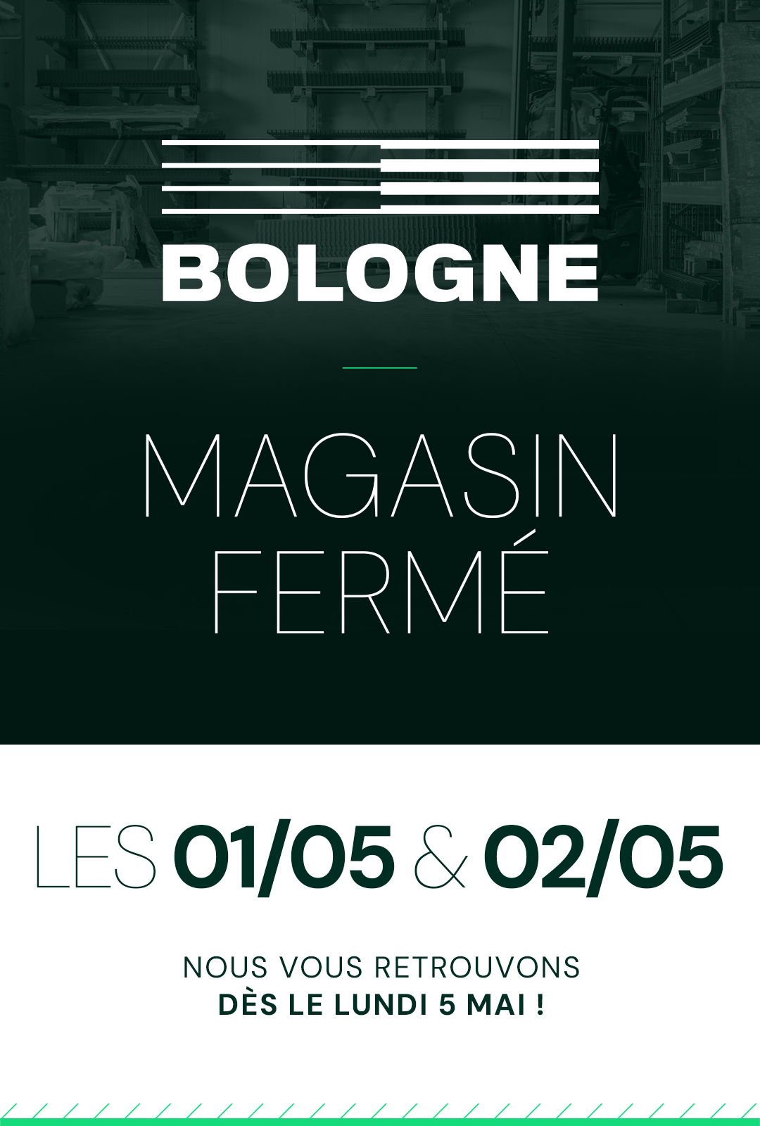 BOL25-4780-1 _ Mise en place d'un POP-UP 'Magasin fermé '