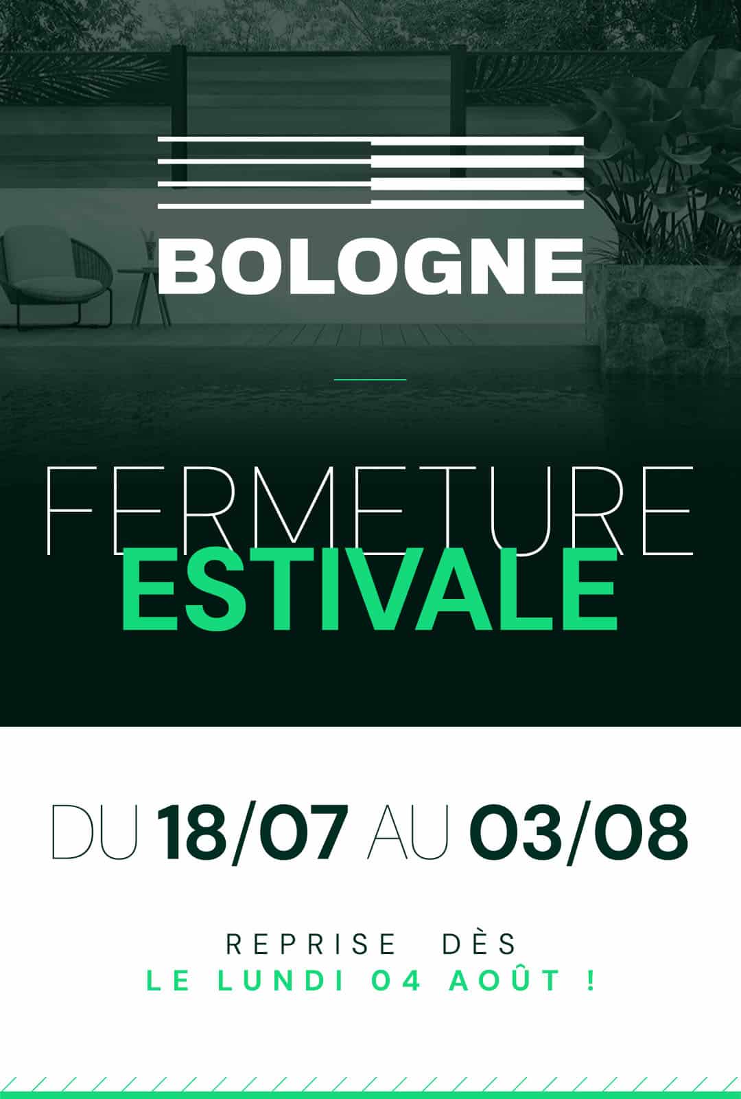 BOL25-4862-2 _ Mise en place d'un POP-UP 'Fermture Estivale'